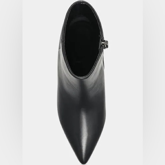 AEROSOLES Black Leather Inee Comfort Wedge Booties - Picture 2 of 7